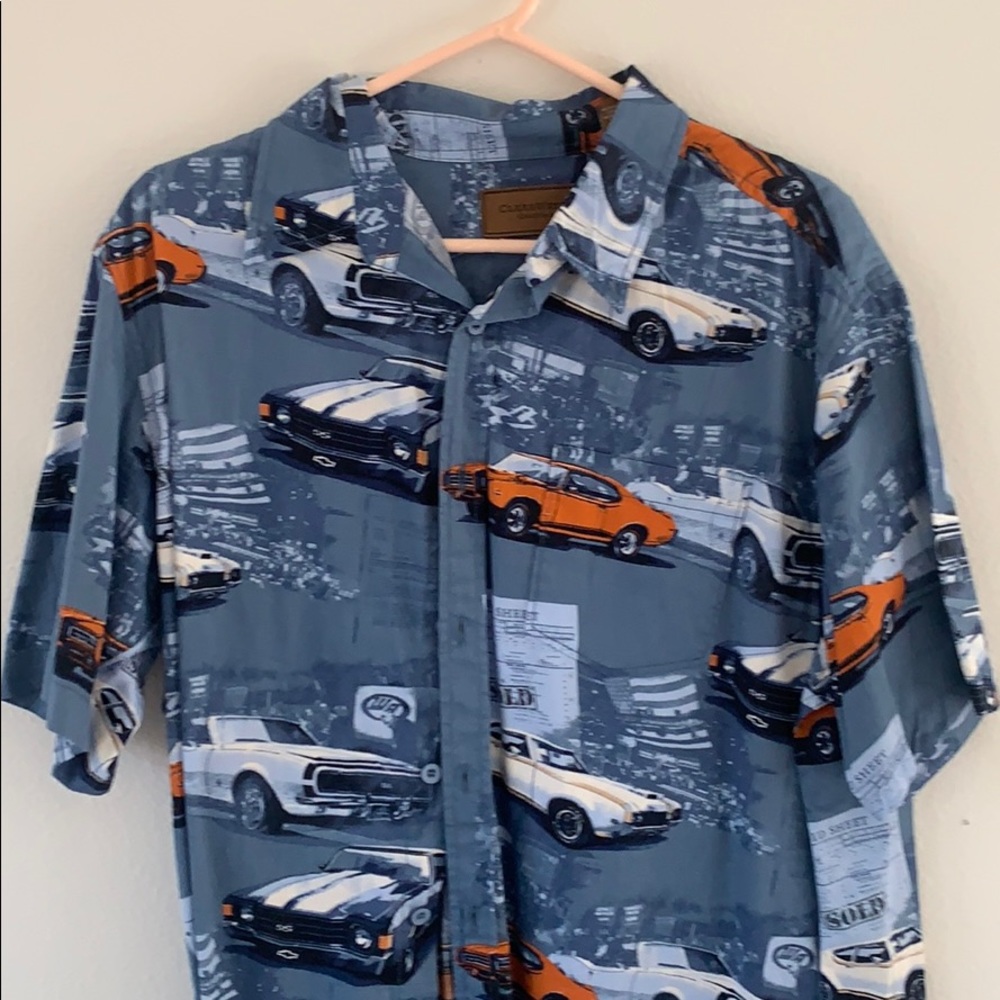 Blue Car Causal Shirt